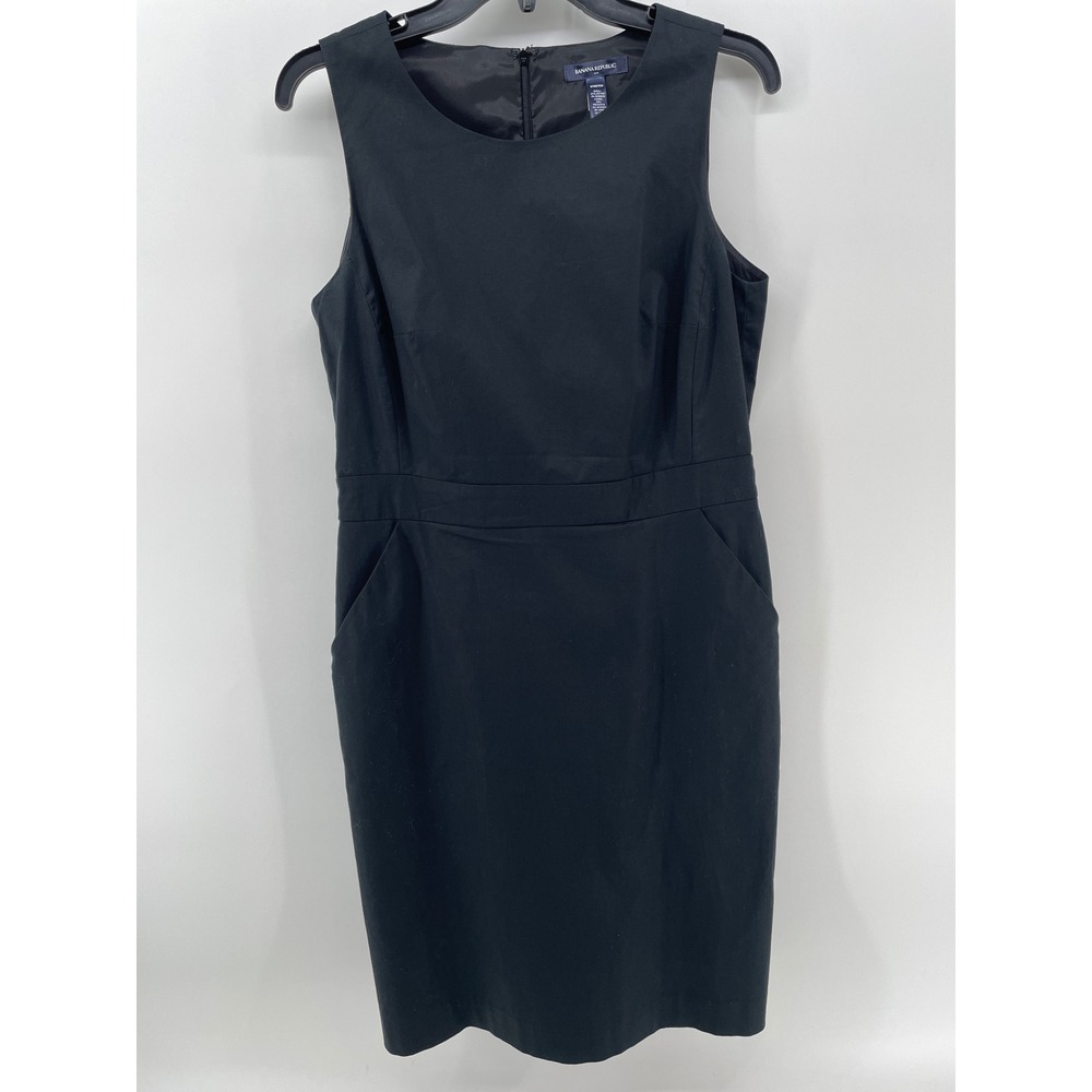 Banana Republic Sheath Dress‎ Womens 10 Black Sleeveless Capsule Minimalist  LBD